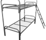 Металлическая кровать двухъярусная 3КМС-1У, сетка 50*100мм, 190*80см, (2 пер., двойная ножка, лестн)