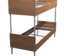Металлическая кровать двухъярусная 2КМД-1, сетка 50*100мм, 190*70см, ЛДСП, 1 перемычка, лестница