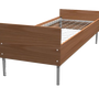 Металлическая кровать одноярусная КМД-4, сетка 100*100мм, 190*70см, ЛДСП, упаковка стрейч-картон